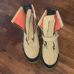 Polo by Ralph Lauren Tan and Black Winter Boots with Orange Lining